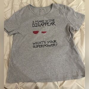 Gray Crewneck Tee with rhinestone graphics